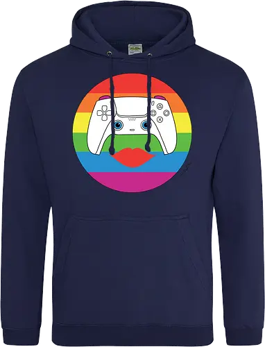 Cuteroller Rainbow - Caricatura, Ruth Hebler, Controller, Regenbogen, Rainbow, Pride, Queer, LGBTQIA+, Diversität, Gaming - Standard Hoodie