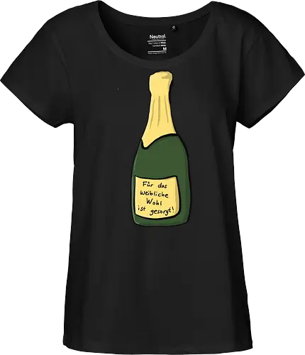 Weibliches Wohl - Mädelsabend, Caricatura, Ruth Hebler, Sekt, Feiern, Party - Fairtrade Girl Shirt