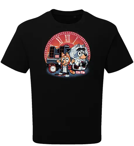 Bark in Time we go - TV series, animation, puppy, cute, funny, mash up, movie, retro, time travel, space, science fiction - Oversize T-Shirt