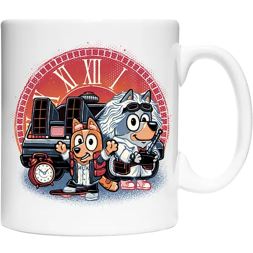 Bark in Time we go - TV series, animation, puppy, cute, funny, mash up, movie, retro, time travel, space, science fiction - Keramiktasse