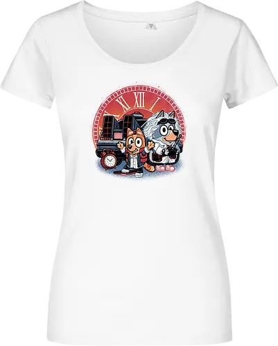 Bark in Time we go - TV series, animation, puppy, cute, funny, mash up, movie, retro, time travel, space, science fiction - Damen T-Shirt