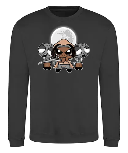 Chibi Samurai Girl - Zombie Apocalypse Cute Art - chibi zombie samurai art, cute apocalypse girl tee, kawaii zombie warrior art, sword girl chibi print, full moon zombie art, cute horror chibi tshirt, chibi warrior cartoon art, zombie pets cute art, anime chibi horror girl, cartoon zombie mashup, cute samurai girl shirt, apocalypse cartoon art, chibi sword warrior tee, kawaii horror geek art, Michonne, Walking Dead, Powerpuff Girls - Sweatshirt