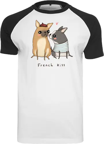 Süßes Hundepaar Baskenmütze Gestreiftes Shirt Herz