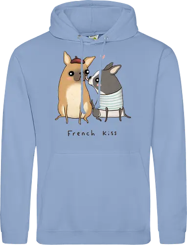Süßes Hundepaar Baskenmütze Gestreiftes Shirt Herz