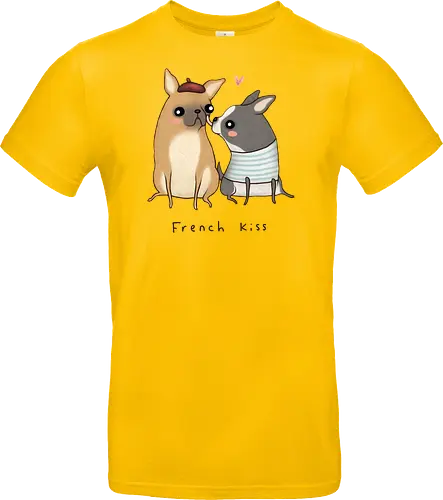 Süßes Hundepaar Baskenmütze Gestreiftes Shirt Herz