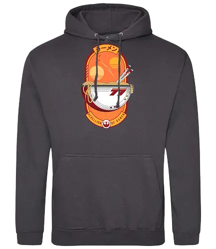Rebellion of Ramen for Scifi Lovers - japanese, mashup, movie, noodles, ramen noodles, rebel, rebellion, science, scfi, space, sunset, 1977, retro - Standard Hoodie