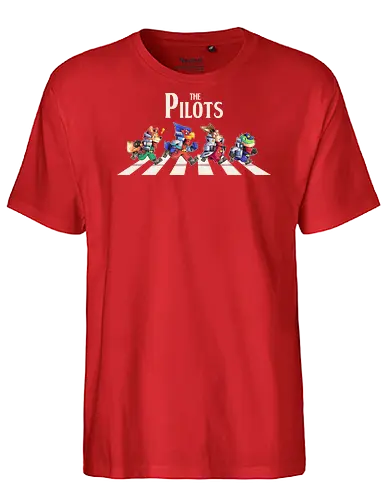 The Pilots - star fox, fox, abbey road, pilots, falco, switch, smash bros, smash, bros, Falco, Slippy, Peppy, Fox McCloud, rock, music, parody - Fairtrade T-Shirt