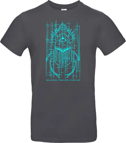 CODE_BASE_IS_SHIT // #00FFFF - cyberpunk, code, programming, nerd, rrg.exe, shit code, tech humor, developer, admin, bug, scarab, computer bug, dark art, glitch, geek - Standard T-Shirt