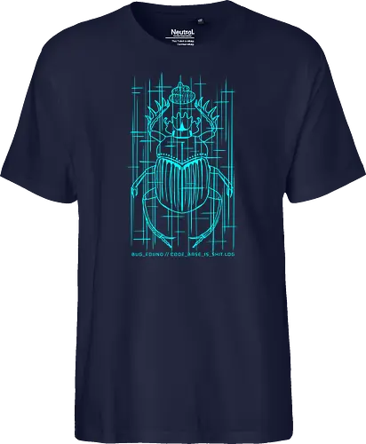 CODE_BASE_IS_SHIT // #00FFFF - cyberpunk, code, programming, nerd, rrg.exe, shit code, tech humor, developer, admin, bug, scarab, computer bug, dark art, glitch, geek - Fairtrade T-Shirt