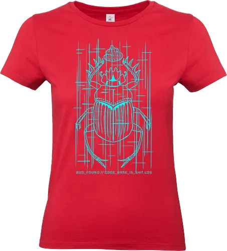 CODE_BASE_IS_SHIT // #00FFFF - cyberpunk, code, programming, nerd, rrg.exe, shit code, tech humor, developer, admin, bug, scarab, computer bug, dark art, glitch, geek - Standard T-Shirt (Frauen)