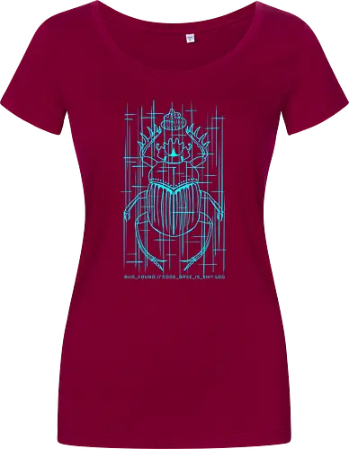 CODE_BASE_IS_SHIT // #00FFFF - cyberpunk, code, programming, nerd, rrg.exe, shit code, tech humor, developer, admin, bug, scarab, computer bug, dark art, glitch, geek - Damen T-Shirt