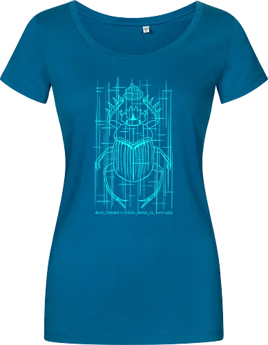 CODE_BASE_IS_SHIT // #00FFFF - cyberpunk, code, programming, nerd, rrg.exe, shit code, tech humor, developer, admin, bug, scarab, computer bug, dark art, glitch, geek - Damen T-Shirt
