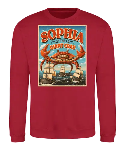 Sophia The Giant Crab - crab, ocean, sea, retro, vintage, monster, die Krabbe, Krabbe, meer - Sweatshirt
