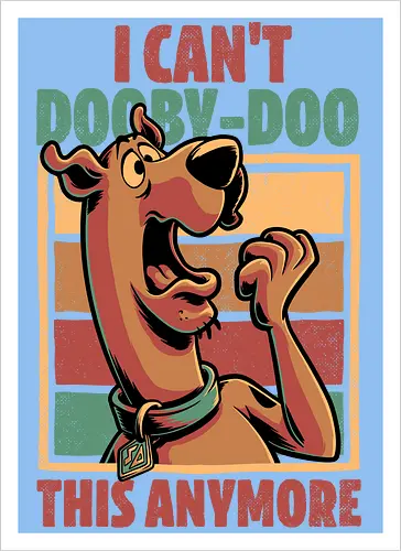 Scared Tired Cartoon Dog