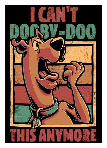 Scared Tired Cartoon Dog