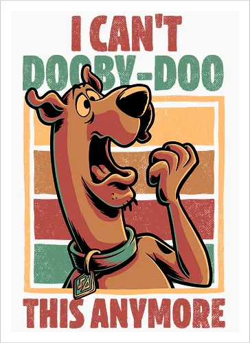 Scared Tired Cartoon Dog