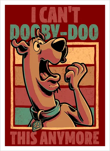 Scared Tired Cartoon Dog