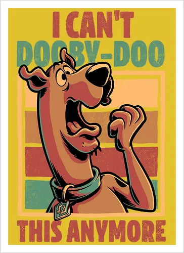 Scared Tired Cartoon Dog