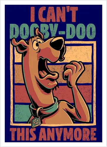 Scared Tired Cartoon Dog