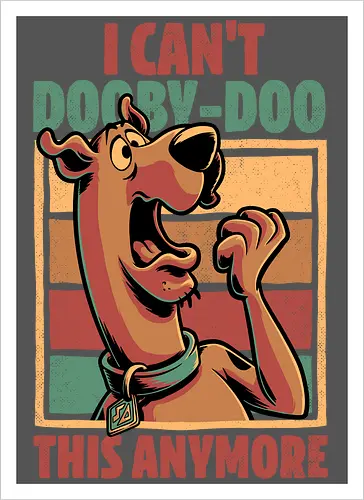 Scared Tired Cartoon Dog