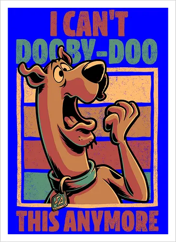Scared Tired Cartoon Dog