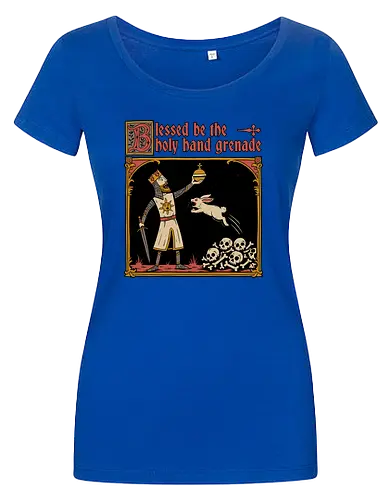 King Rabbit Medieval - King, King Arthur, Rabbit, Medieval, Classic Movie, Classic, Classic Movies, British, Comedy, Movies, Movie, Fantasy, Adventure, Rpg, Fun, Funny, Holy Grail, Skull, Bones - Damen T-Shirt