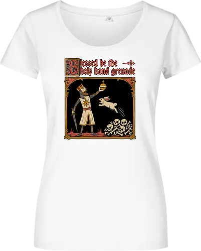 King Rabbit Medieval - King, King Arthur, Rabbit, Medieval, Classic Movie, Classic, Classic Movies, British, Comedy, Movies, Movie, Fantasy, Adventure, Rpg, Fun, Funny, Holy Grail, Skull, Bones - Damen T-Shirt