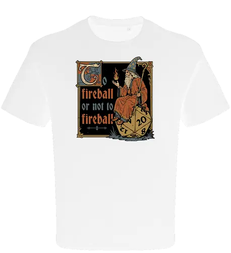 Medieval Wizard Fireball - Medieval, Wizard Hat, Wizard, Wizard Humor, Black Mage, Mage, Sorcery, Sorcerer, Swords And Sorcery, Magic, Magical, Ritual, Fireball, Rpg, Role-play, Role-playing, Roleplay Game, Role-playing Game, Roleplaying, Roleplaying Game, Fantasy, Adventure, Meme, Fun, Funny, Shakespeare, William Shakespeare, D20, Dungeon Master, Dungeons, Dungeon, Fire - Oversize T-Shirt