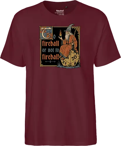 Medieval Wizard Fireball - Medieval, Wizard Hat, Wizard, Wizard Humor, Black Mage, Mage, Sorcery, Sorcerer, Swords And Sorcery, Magic, Magical, Ritual, Fireball, Rpg, Role-play, Role-playing, Roleplay Game, Role-playing Game, Roleplaying, Roleplaying Game, Fantasy, Adventure, Meme, Fun, Funny, Shakespeare, William Shakespeare, D20, Dungeon Master, Dungeons, Dungeon, Fire - Fairtrade T-Shirt