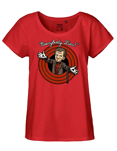 Doctor Toon Lies - Medical, Hospital, Irony, Sarcasm, Diagnosis, House, Animation, Animated, Animated Series, Tv Show, Toon, Cartoon, Quote, Fun, Funny, Awesome, Cool, Everybody Lies, Classic Animation, Vintage Animations, Vintage, Retro, Retro Vintage, Classic - Fairtrade Girl Shirt