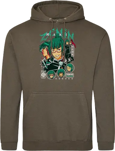 Maki Zenin Jujutsu Warrior Spirit - maki zenin, Jujutsu, strong female character, shonen warrior, anime girl power, manga illustration, jjk gift, weeb apparel - Standard Hoodie