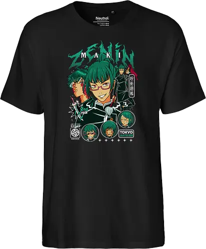 Maki Zenin Jujutsu Warrior Spirit - maki zenin, Jujutsu, strong female character, shonen warrior, anime girl power, manga illustration, jjk gift, weeb apparel - Fairtrade T-Shirt