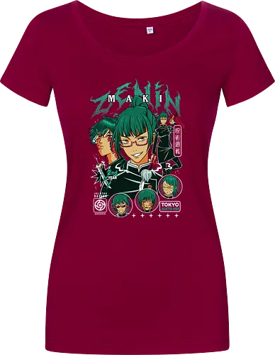 Maki Zenin Jujutsu Warrior Spirit - maki zenin, Jujutsu, strong female character, shonen warrior, anime girl power, manga illustration, jjk gift, weeb apparel - Damen T-Shirt