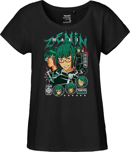 Maki Zenin Jujutsu Warrior Spirit - maki zenin, Jujutsu, strong female character, shonen warrior, anime girl power, manga illustration, jjk gift, weeb apparel - Fairtrade Girl Shirt