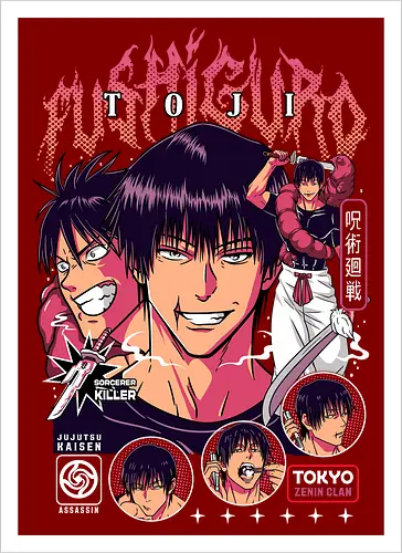 Toji Fushiguro JJK Apex Predator - toji fushiguro, Jujutsu, sorcerer killer, dark anime villain, intense manga art, anime collector gift, jjk lore, powerful character - Kunstdruck