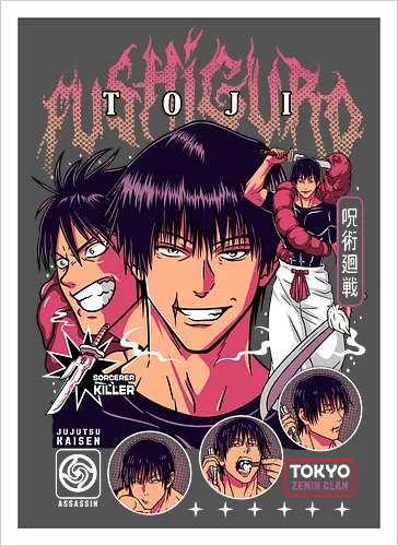 Toji Fushiguro JJK Apex Predator - toji fushiguro, Jujutsu, sorcerer killer, dark anime villain, intense manga art, anime collector gift, jjk lore, powerful character - Kunstdruck