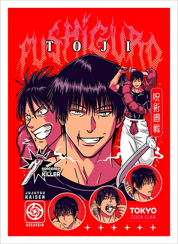 Toji Fushiguro JJK Apex Predator - toji fushiguro, Jujutsu, sorcerer killer, dark anime villain, intense manga art, anime collector gift, jjk lore, powerful character - Kunstdruck