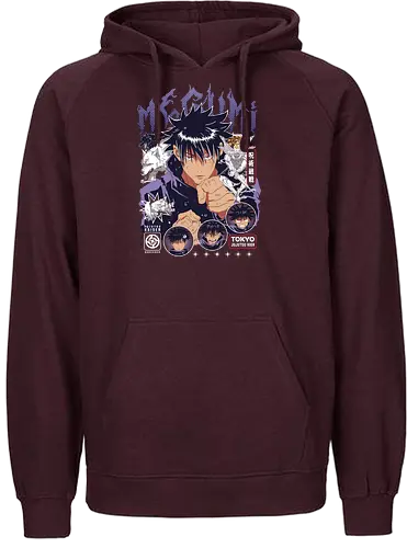 Megumi Fushiguro JJK Ten Shadows Unleashed - megumi fushiguro, Jujutsu, ten shadows technique, dark brooding anime, shonen manga hero, jjk fan art, anime gift for him, otaku tee - Fairtrade Hoodie