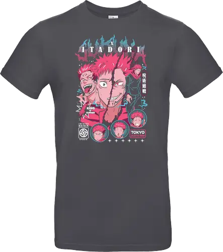 Sukuna Itadori JJK King of Curses Reigns - sukuna, yuji itadori, Jujutsu, king of curses, cursed energy anime, dual character art, jjk manga fan, dark shonen gift - Standard T-Shirt