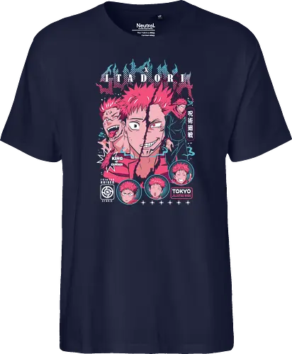 Sukuna Itadori JJK King of Curses Reigns - sukuna, yuji itadori, Jujutsu, king of curses, cursed energy anime, dual character art, jjk manga fan, dark shonen gift - Fairtrade T-Shirt