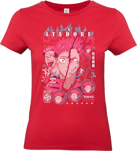 Sukuna Itadori JJK King of Curses Reigns - sukuna, yuji itadori, Jujutsu, king of curses, cursed energy anime, dual character art, jjk manga fan, dark shonen gift - Standard T-Shirt (Frauen)