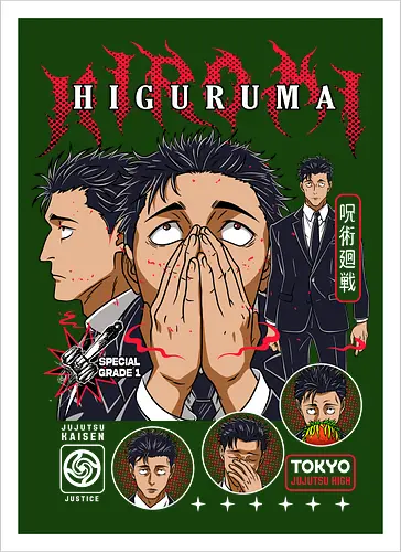 Hiromi Higuruma JJK Courtroom Cursed - higuruma, Jujutsu, special grade sorcerer, lawyer anime character, jjk culling game, anime gift idea, manga print, dark themed tee - Kunstdruck