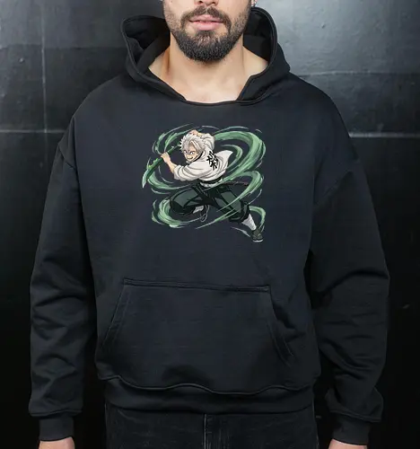Slayer Sanemi Shinazugawa Wind Hashira Anime Design - Slayer, Sanemi, Sanemi Shinazugawa, Wind Hashira, Hashira, Anime, Manga, Kimetsu no Yaiba, Otaku, Japan Anime, Anime Fan, Schwertkämpfer, Geschenk Anime, Geek - Cropped Hoodie