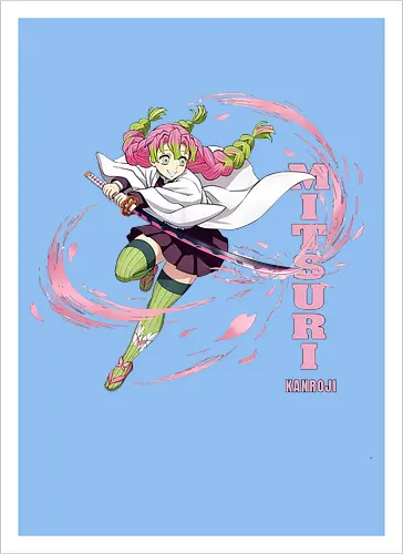 Slayer Mitsuri Kanroji Love Hashira Anime Design - Slayer, Mitsuri, Mitsuri Kanroji, Love Hashira, Hashira, Anime, Manga, Kimetsu no Yaiba, Otaku, Japan Anime, Anime Girl, Kawaii, Geschenk Anime, Geek - Kunstdruck
