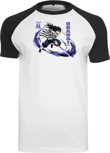 Slayer Obanai Iguro Serpent Hashira Anime Design - Slayer, Obanai, Obanai Iguro, Serpent Hashira, Hashira, Anime, Manga, Kimetsu no Yaiba, Otaku, Japan Anime, Anime Fan, Schlange, Geschenk Anime, Geek - Raglan T-Shirt