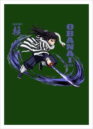 Slayer Obanai Iguro Serpent Hashira Anime Design - Slayer, Obanai, Obanai Iguro, Serpent Hashira, Hashira, Anime, Manga, Kimetsu no Yaiba, Otaku, Japan Anime, Anime Fan, Schlange, Geschenk Anime, Geek - Kunstdruck