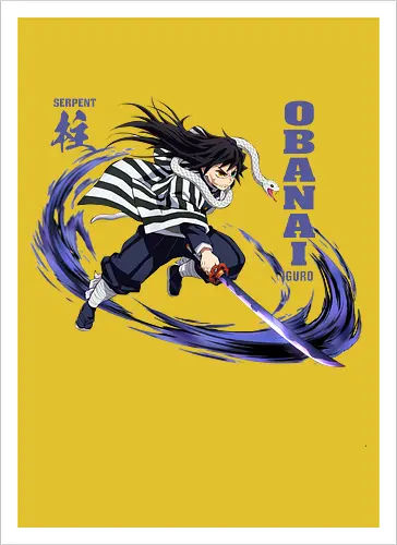 Slayer Obanai Iguro Serpent Hashira Anime Design - Slayer, Obanai, Obanai Iguro, Serpent Hashira, Hashira, Anime, Manga, Kimetsu no Yaiba, Otaku, Japan Anime, Anime Fan, Schlange, Geschenk Anime, Geek - Kunstdruck