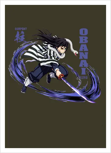 Slayer Obanai Iguro Serpent Hashira Anime Design - Slayer, Obanai, Obanai Iguro, Serpent Hashira, Hashira, Anime, Manga, Kimetsu no Yaiba, Otaku, Japan Anime, Anime Fan, Schlange, Geschenk Anime, Geek - Kunstdruck
