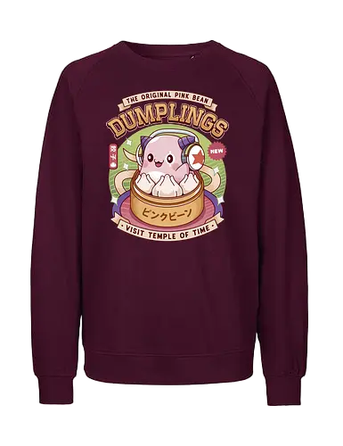 Pink Bean Dumplings Vintage - maple, pink bean, maplestory 2, maple, slime, yeti, mushroom, kawaii, anime, chibi, nostalgia, video game, gaming, gamer, zakum helm - Fairtrade Sweatshirt