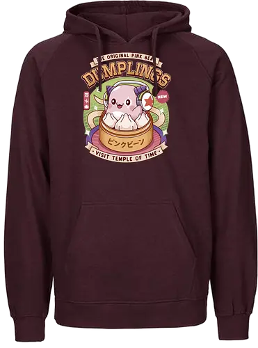 Pink Bean Dumplings Vintage - maple, pink bean, maplestory 2, maple, slime, yeti, mushroom, kawaii, anime, chibi, nostalgia, video game, gaming, gamer, zakum helm - Fairtrade Hoodie